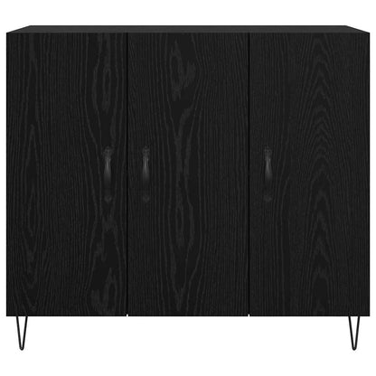 Credenza Rovere nero 90 x 34 x 80 cm Legno multistrato