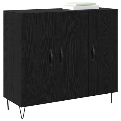 Credenza Rovere nero 90 x 34 x 80 cm Legno multistrato