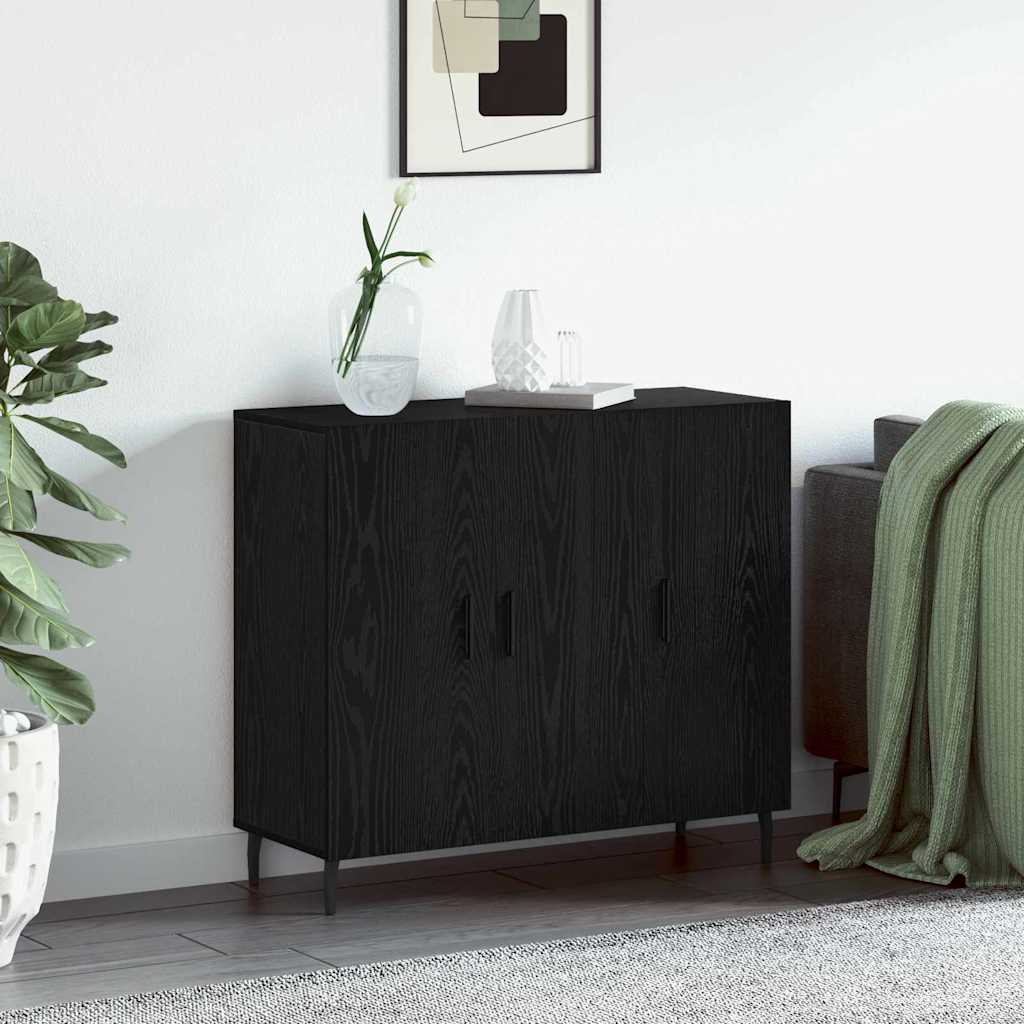 Credenza Nero 90 x 34 x 80 cm Legno multistrato