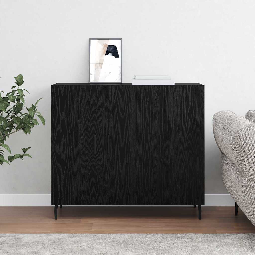 Credenza Nero 90 x 34 x 80 cm Legno multistrato