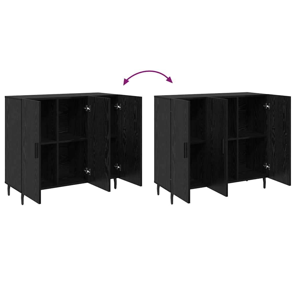 Credenza Nero 90 x 34 x 80 cm Legno multistrato
