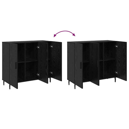 Credenza Nero 90 x 34 x 80 cm Legno multistrato