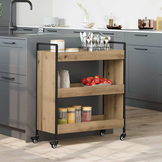 Carrello da Cucina Rovere artigianale 70 x 30 x 82 cm
