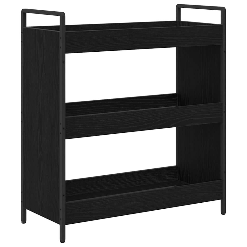 Carrello da Cucina Rovere Nero 70 x 30 x 82 cm