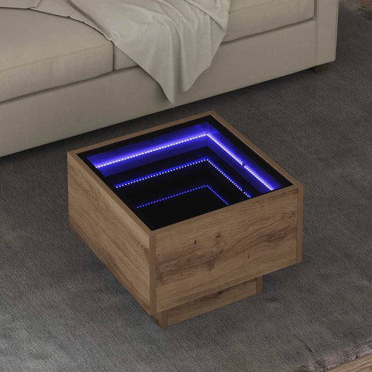 Tavolino da salotto rovere artigianale 40 x 40 x 30 cm