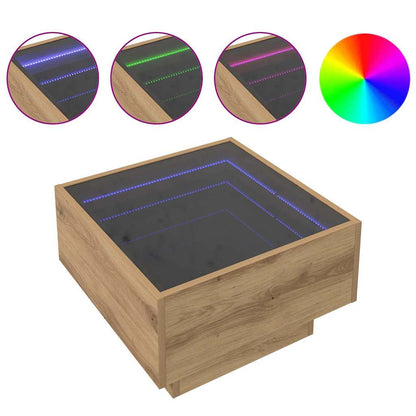 Tavolino da salotto rovere artigianale 50 x 50 x 30 cm