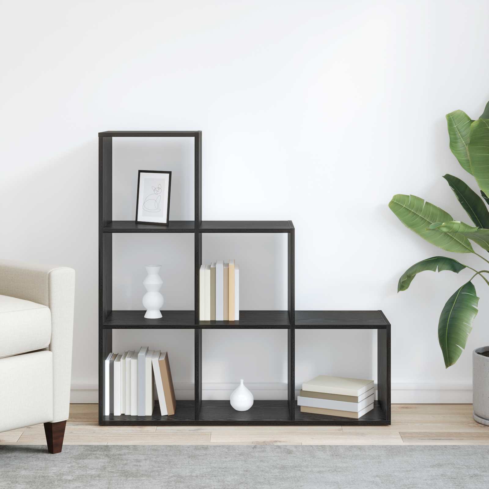 Libreria divisoria Rovere Nero 99 x 29 x 99 cm | homemem39