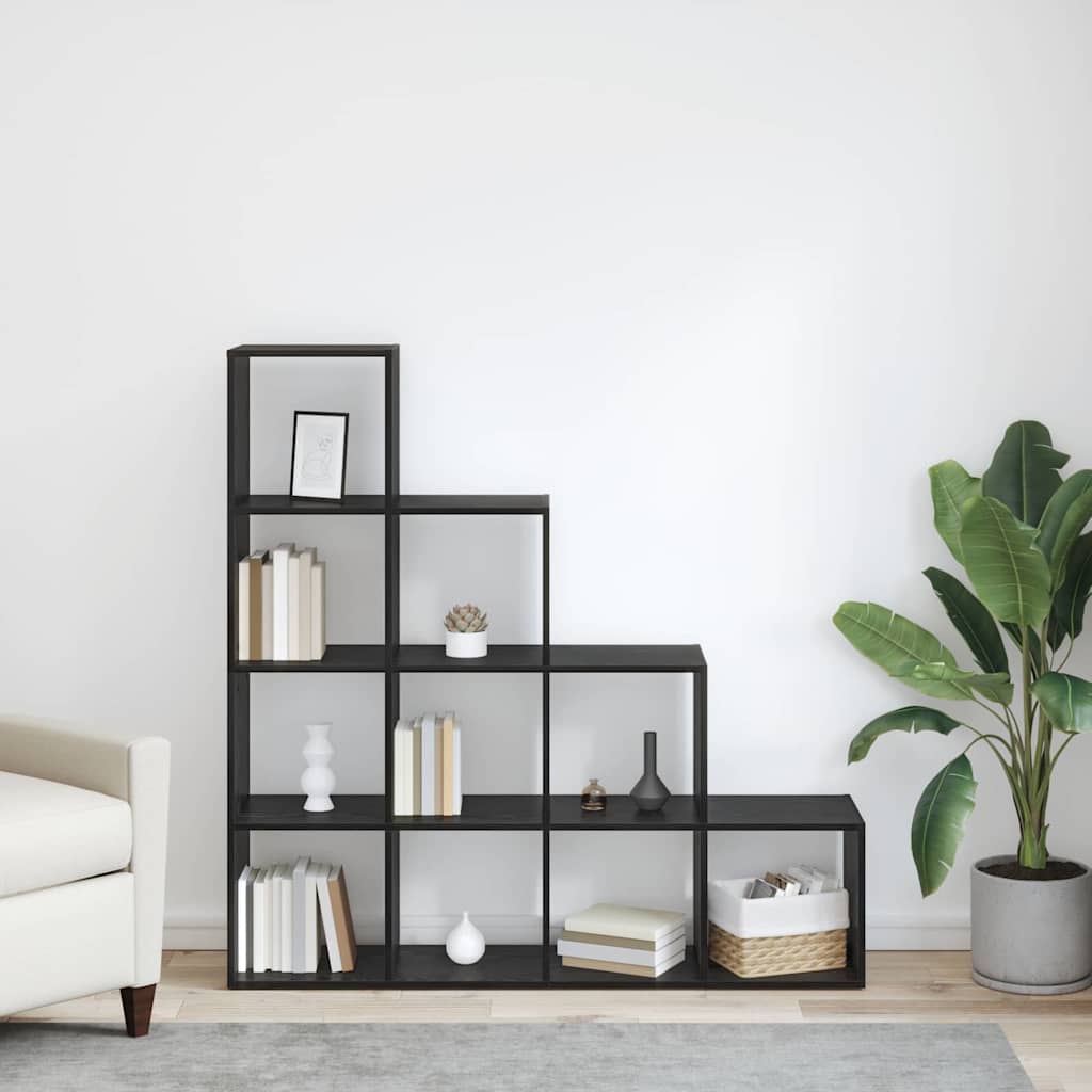 Libreria divisoria Rovere nero 131,5 x 29 x 131,5 cm