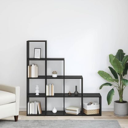 Libreria divisoria Rovere nero 131,5 x 29 x 131,5 cm