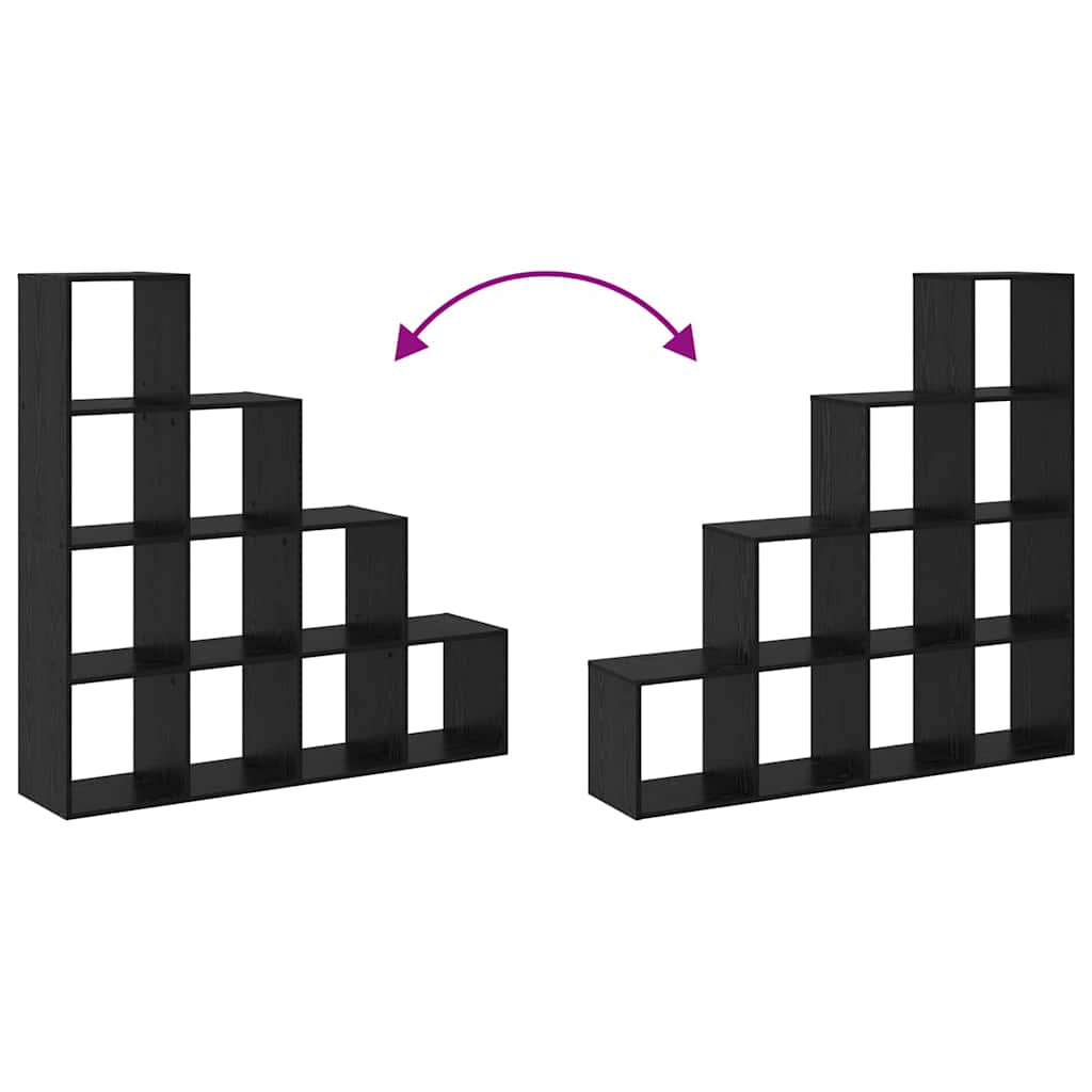 Libreria divisoria Rovere nero 131,5 x 29 x 131,5 cm