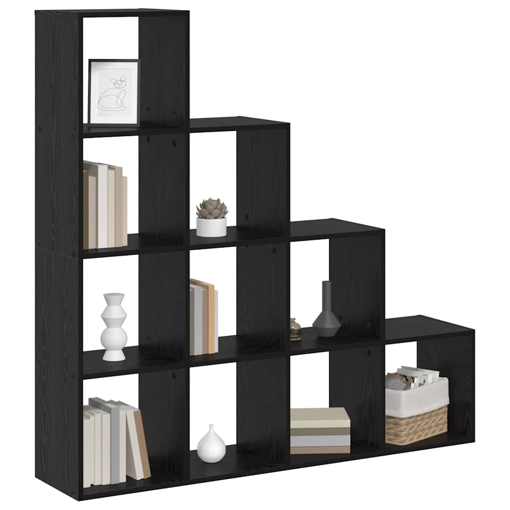 Libreria divisoria Rovere nero 131,5 x 29 x 131,5 cm