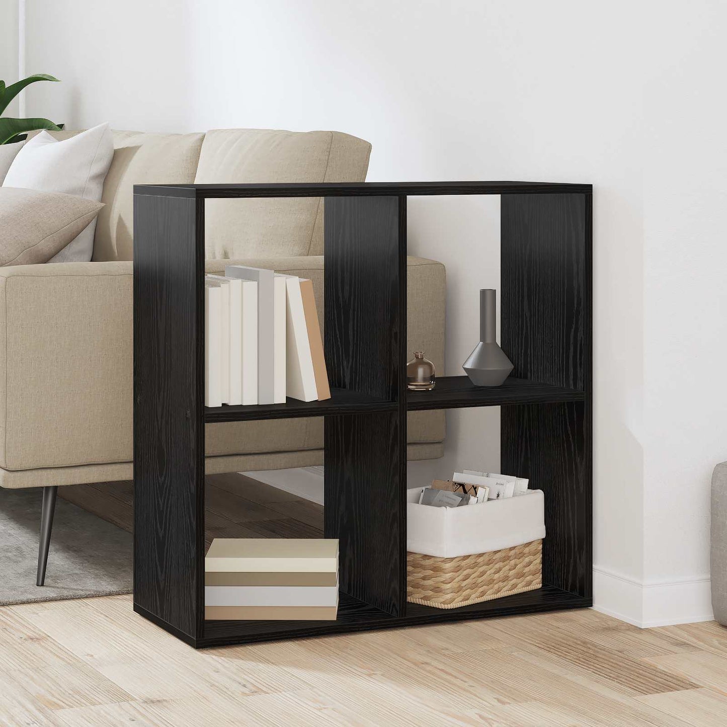 Armadio per Libri Rovere Nero 69,5 x 29 x 69,5 cm | homemem39