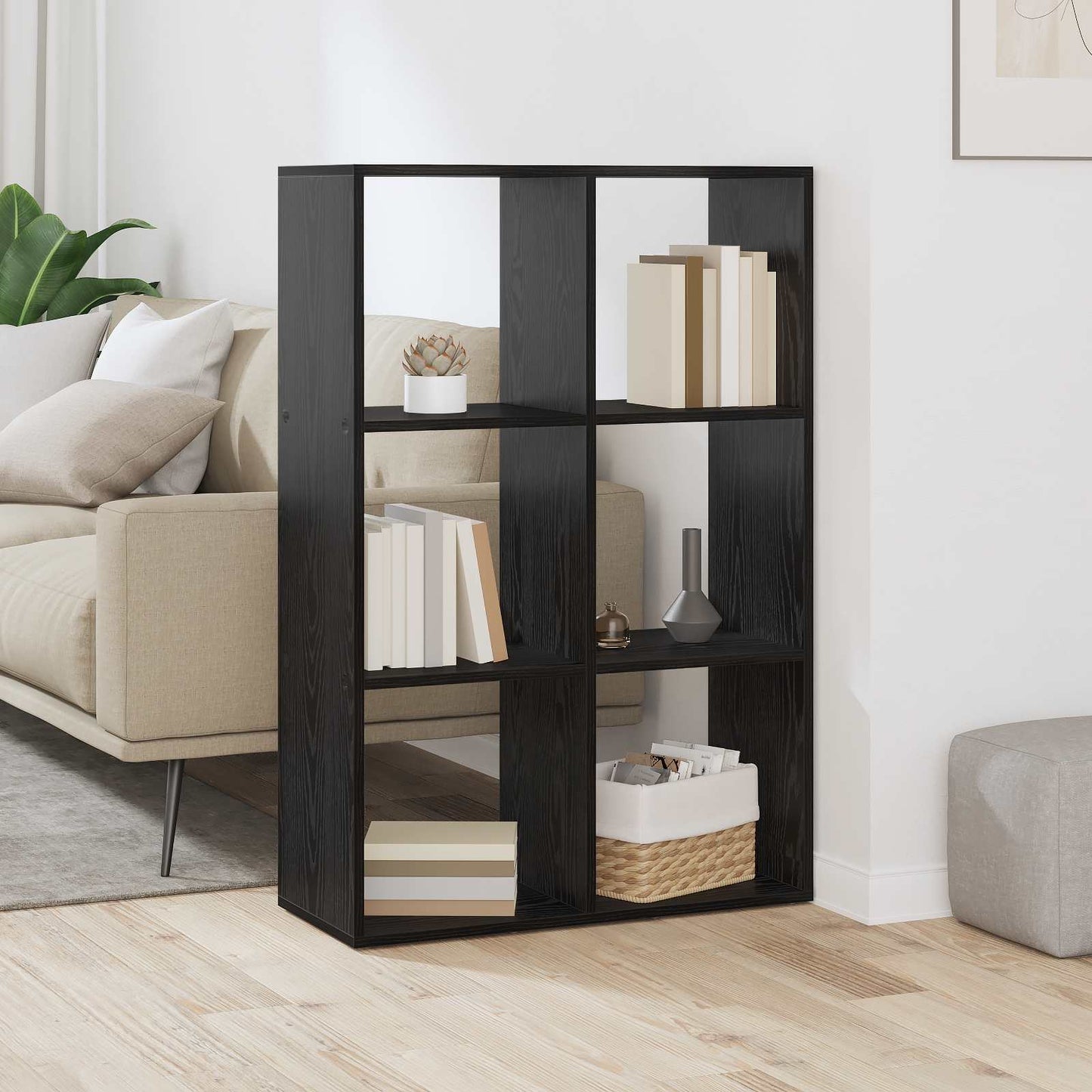 Armadio per Libri Rovere Nero 69,5 x 29 x 103,5 cm | homemem39