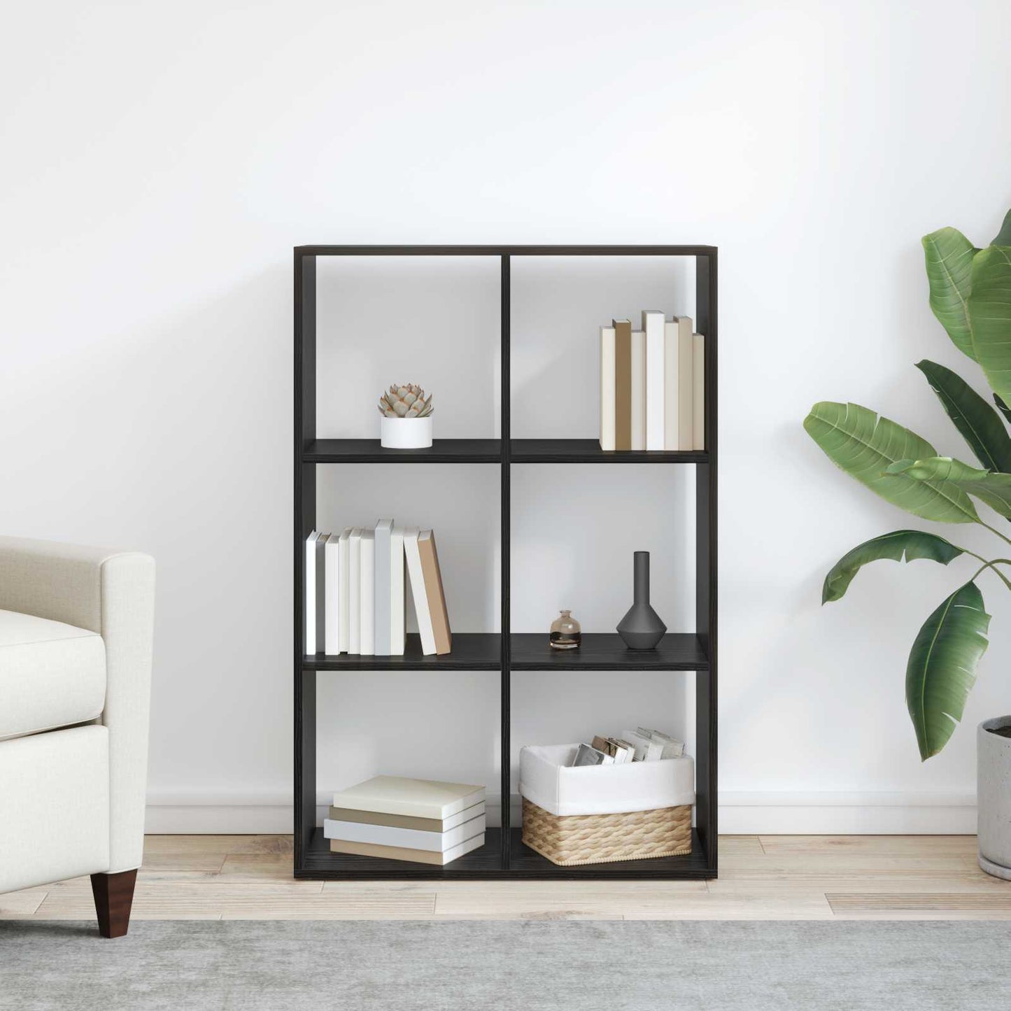 Armadio per Libri Rovere Nero 69,5 x 29 x 103,5 cm | homemem39