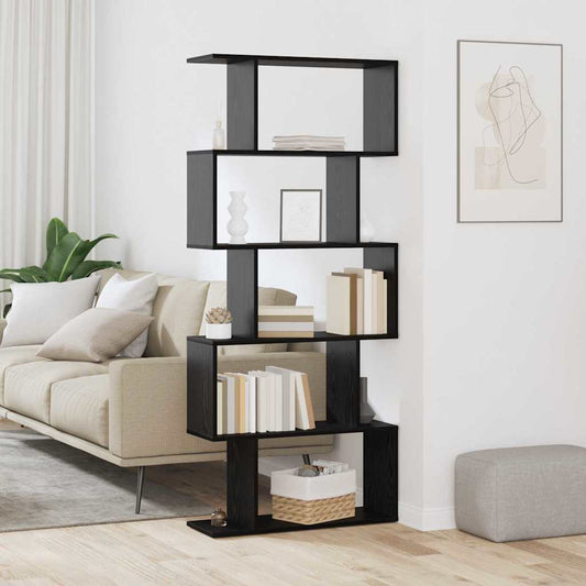 Armadio per Libri Rovere Nero 70 x 24 x 161 cm