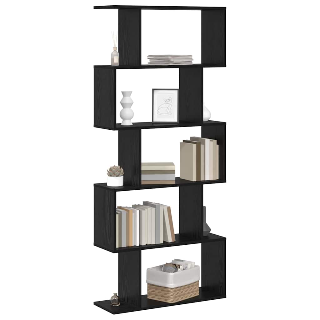 Armadio per Libri Rovere Nero 70 x 24 x 161 cm