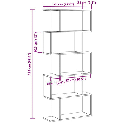 Armadio per Libri Rovere Nero 70 x 24 x 161 cm