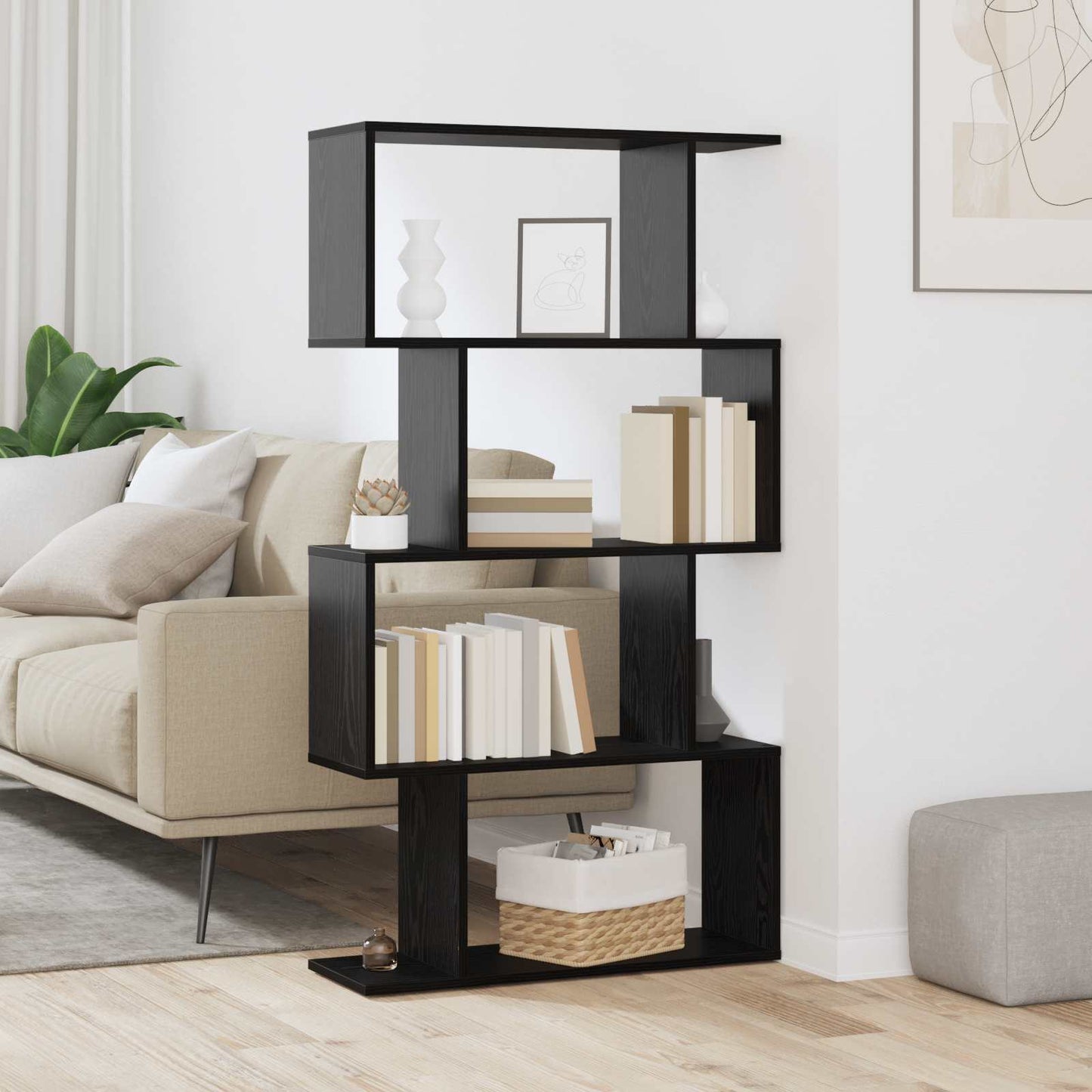 Armadio per Libri Rovere Nero 70 x 24 x 129 cm | homemem39