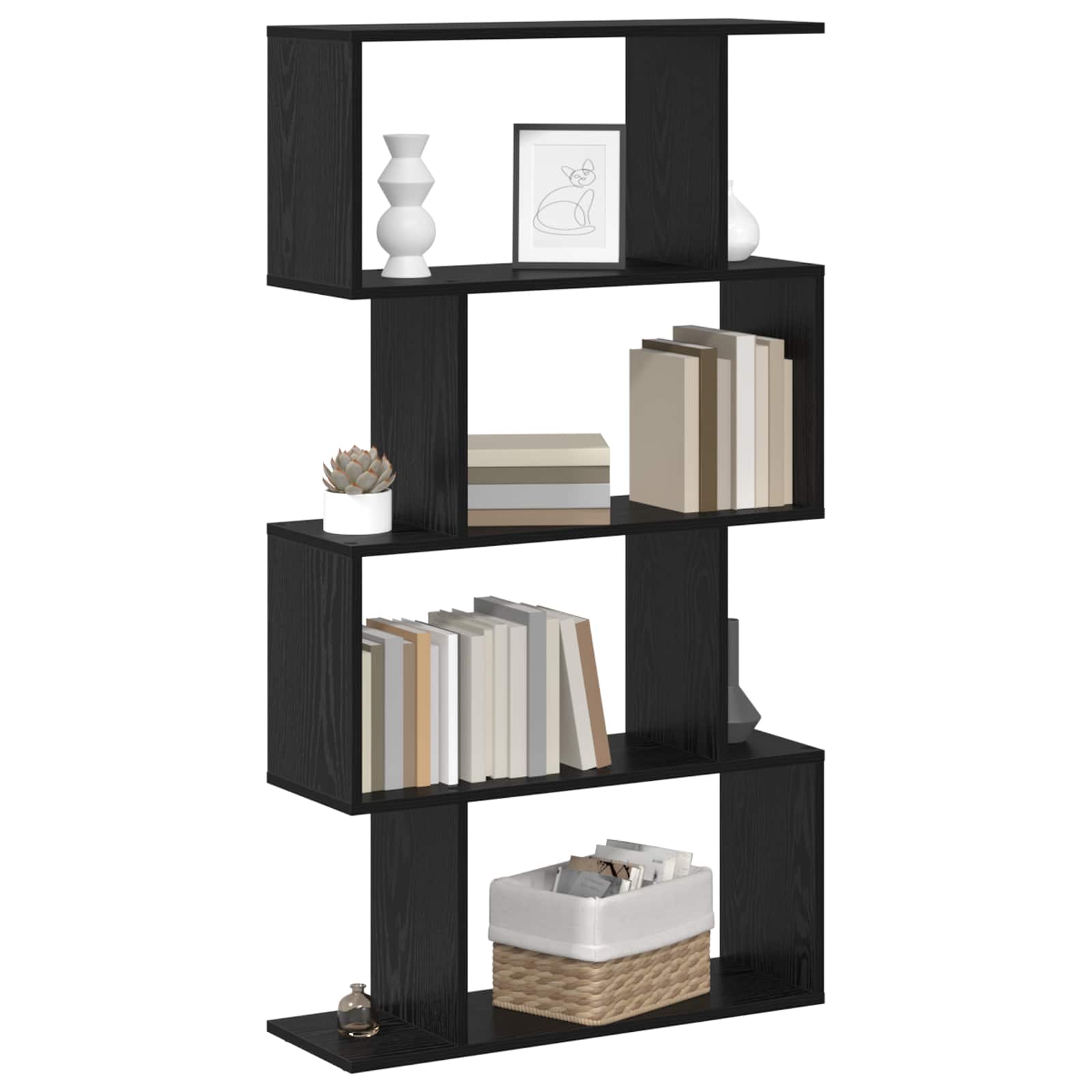 Armadio per Libri Rovere Nero 70 x 24 x 129 cm | homemem39