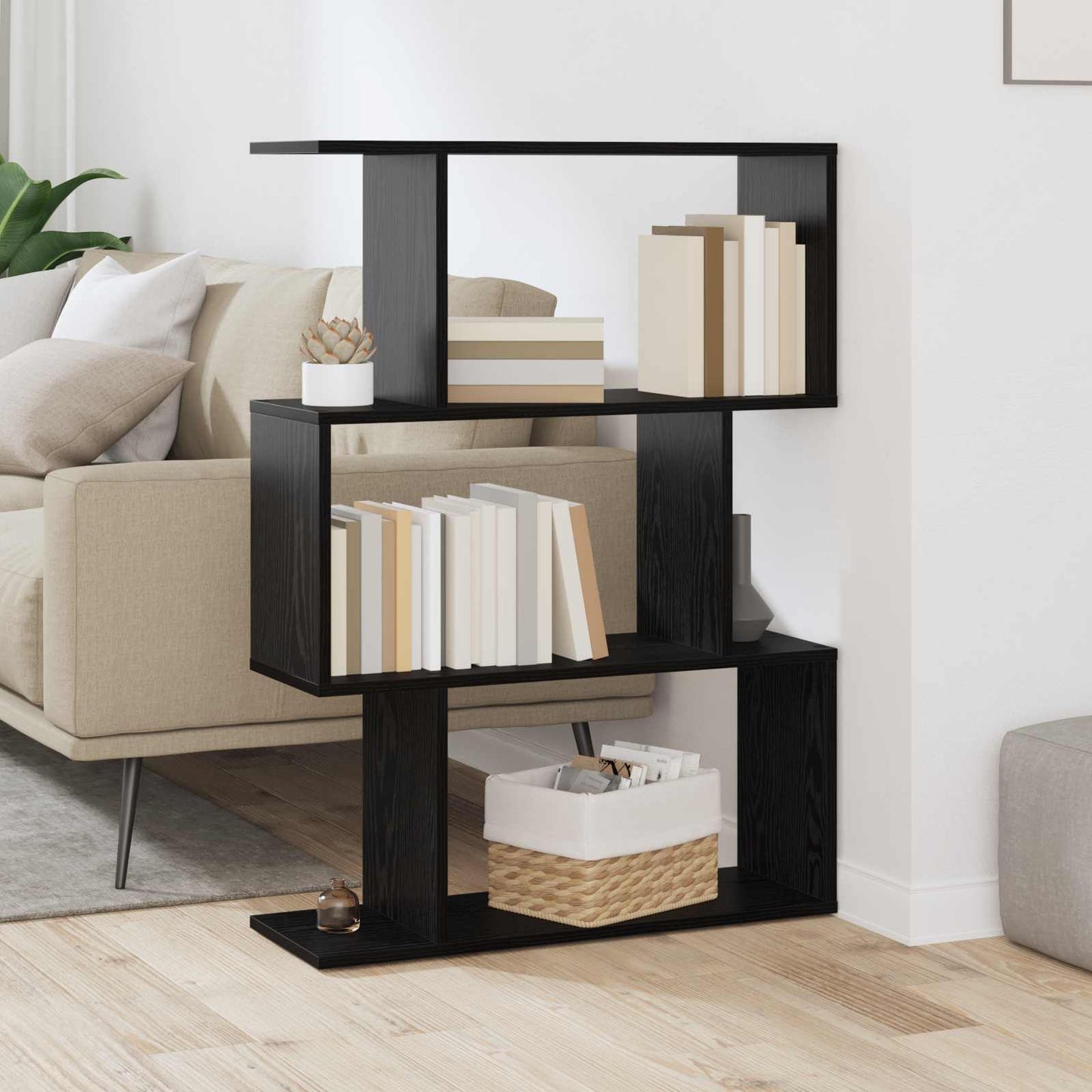 Armadio per Libri Rovere Nero 70 x 24 x 97 cm Legno multistrato