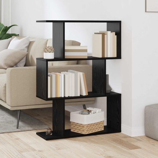 Armadio per Libri Rovere Nero 70 x 24 x 97 cm Legno multistrato