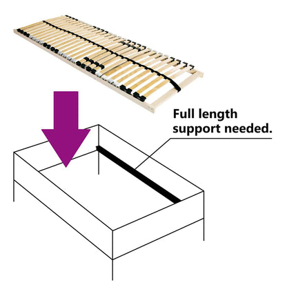 Base a doghe Marrone 90 x 190 cm Legno massello di faggio - homemem39