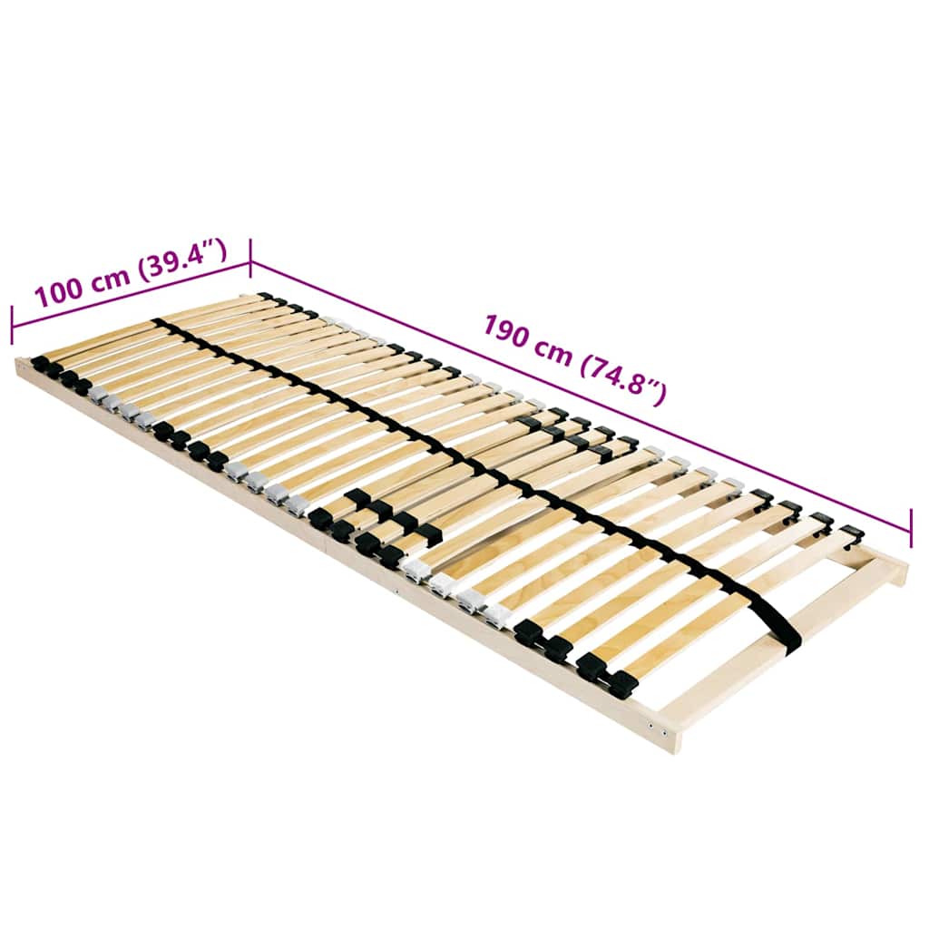 Base a doghe Marrone 100 x 190 cm Legno massello di faggio | homemem39