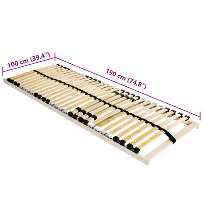 Base a doghe Marrone 100 x 190 cm Legno massello di faggio | homemem39