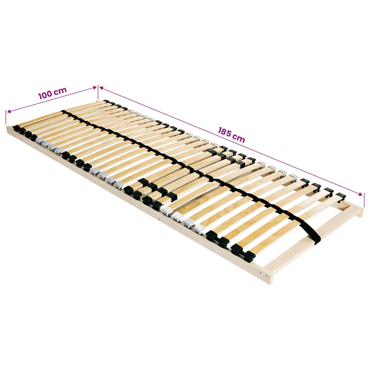 Base a doghe Marrone 100 x 190 cm Legno massello di faggio - homemem39