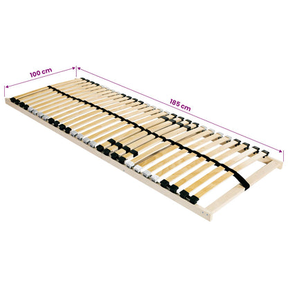 Base a doghe Marrone 100 x 190 cm Legno massello di faggio - homemem39