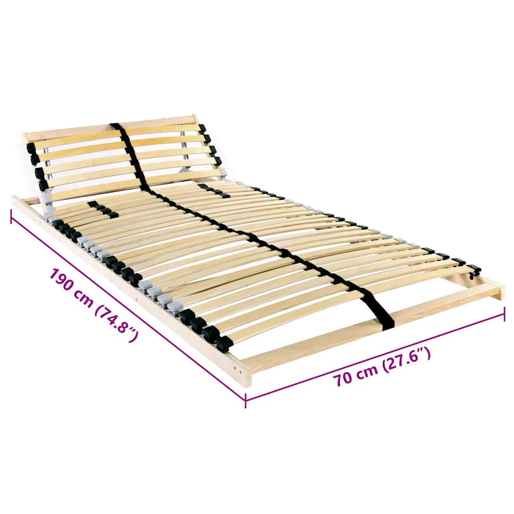 Base a doghe Marrone 70 x 190 cm Legno massello di faggio | homemem39