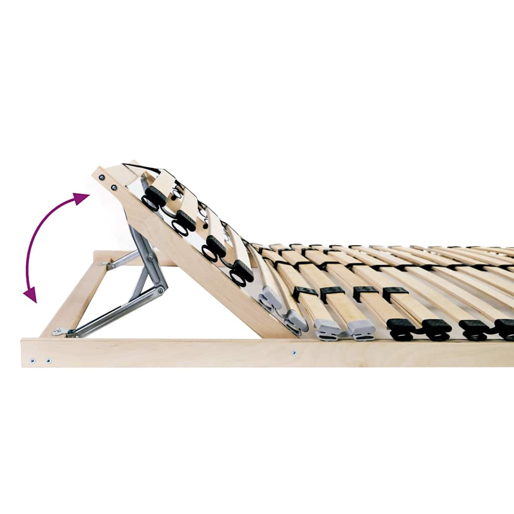 Base a doghe Marrone 90 x 190 cm Legno massello di faggio - homemem39