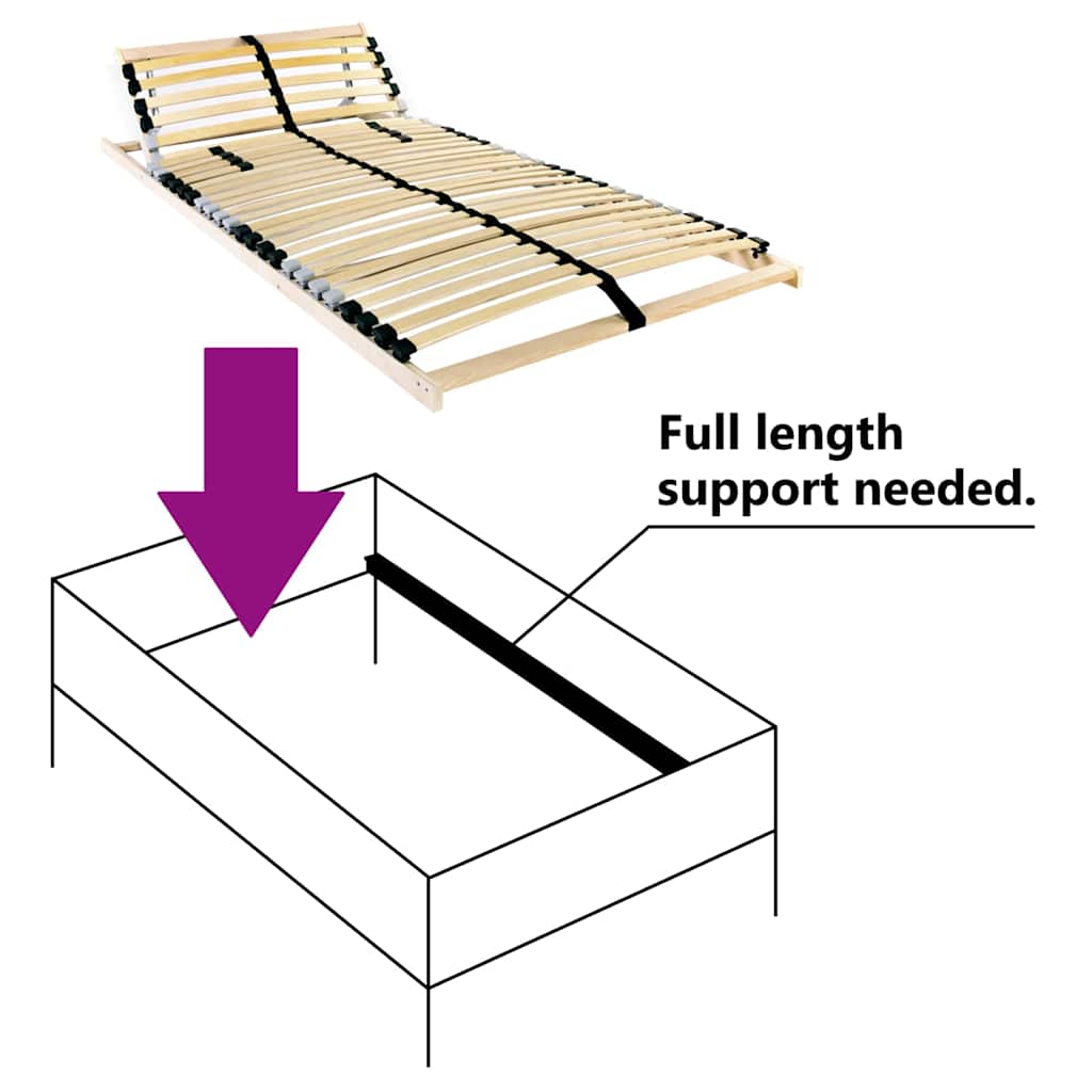 Base a doghe Marrone 120 x 190 cm Legno massello di faggio - homemem39