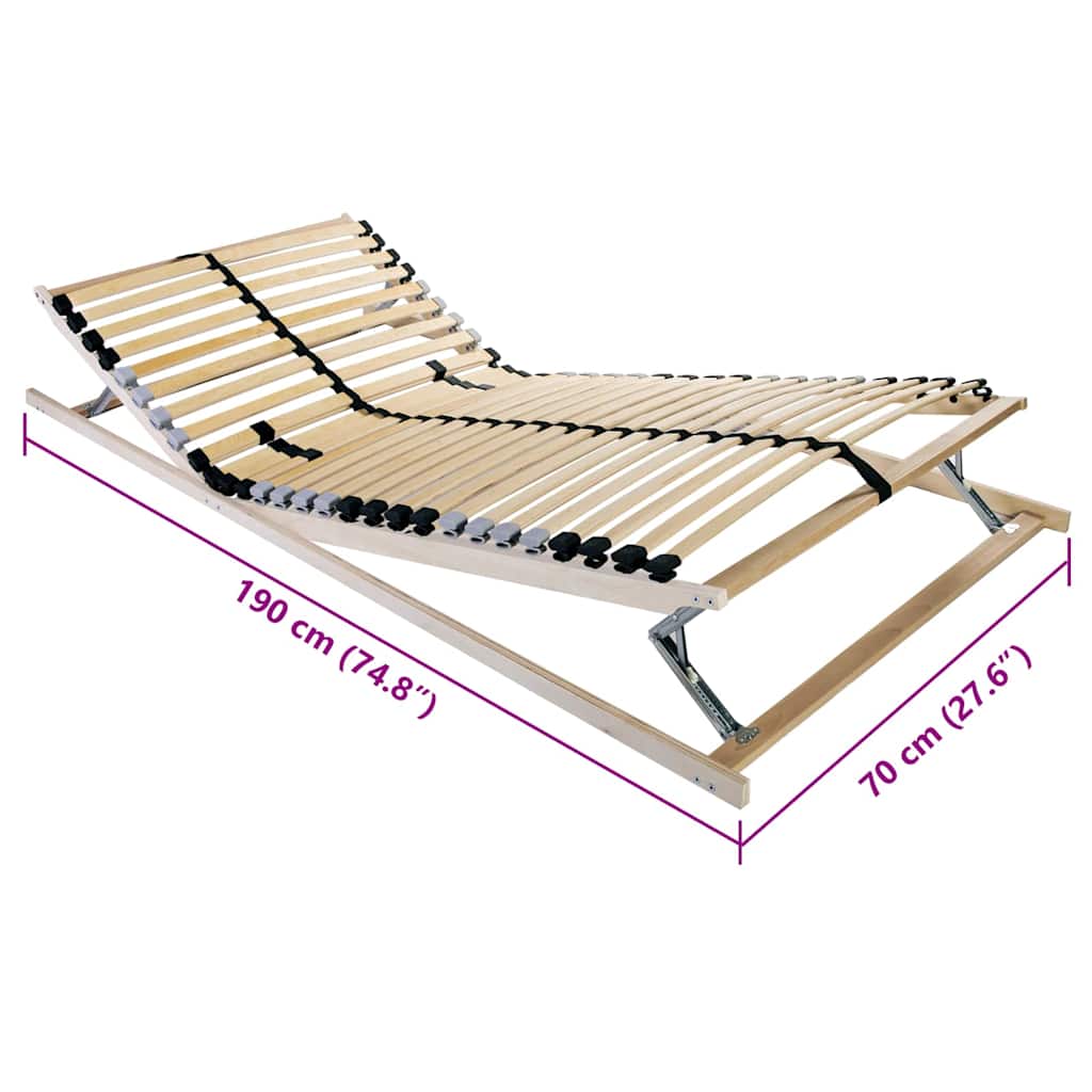 Base a doghe Marrone 70 x 190 cm Legno massello di faggio | homemem39