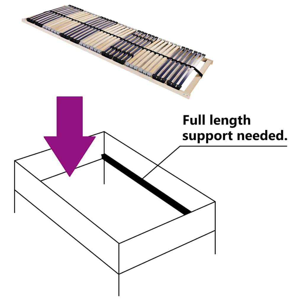 Base a doghe Marrone 90 x 190 cm Legno massello di faggio - homemem39