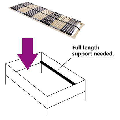 Base a doghe Marrone 120 x 190 cm Legno massello di faggio - homemem39