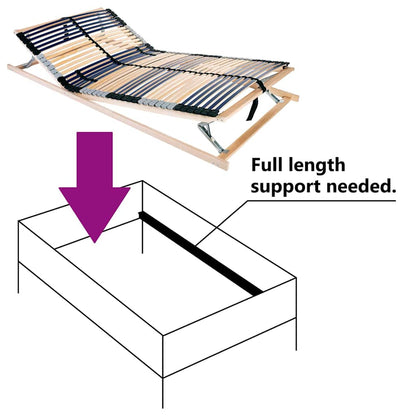 Base a doghe Marrone 140 x 190 cm Legno massello di faggio - homemem39