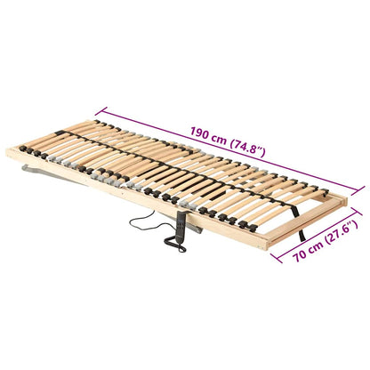 Base a doghe Marrone 70 x 190 cm Legno massello di faggio | homemem39