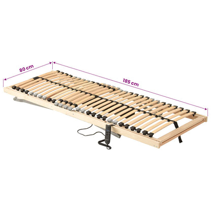 Base a doghe Marrone 80 x 190 cm Legno massello di faggio