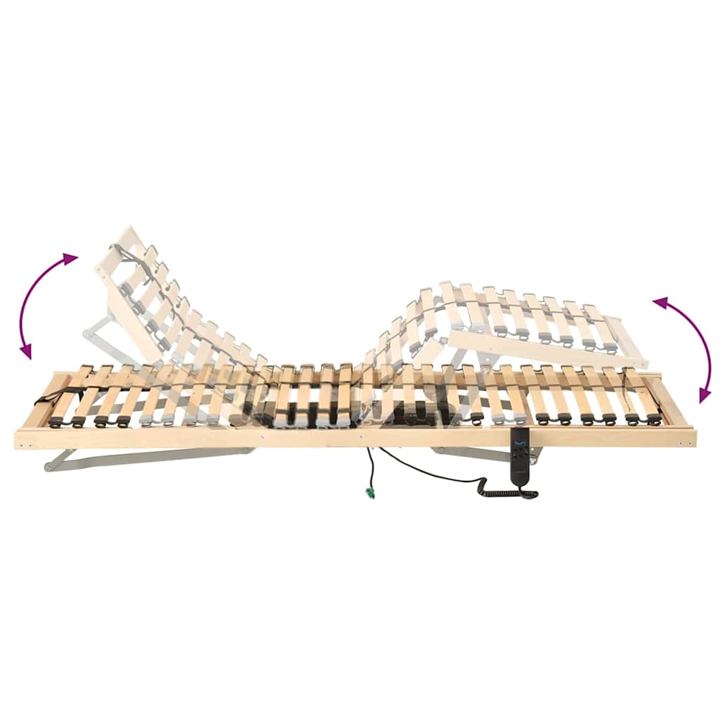 Base a doghe Marrone 90 x 190 cm Legno massello di faggio | homemem39