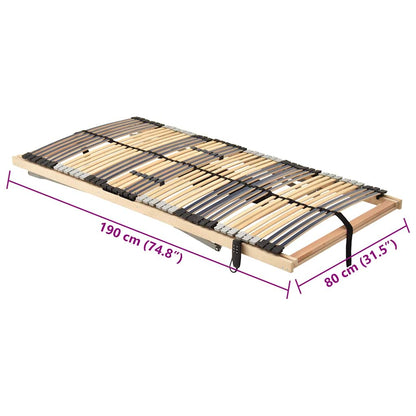 Base a doghe Marrone 80 x 190 cm Legno massello di faggio - homemem39