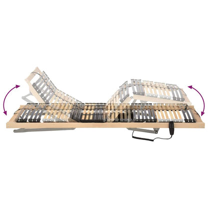 Base a doghe Marrone 90 x 190 cm Legno massello di faggio | homemem39