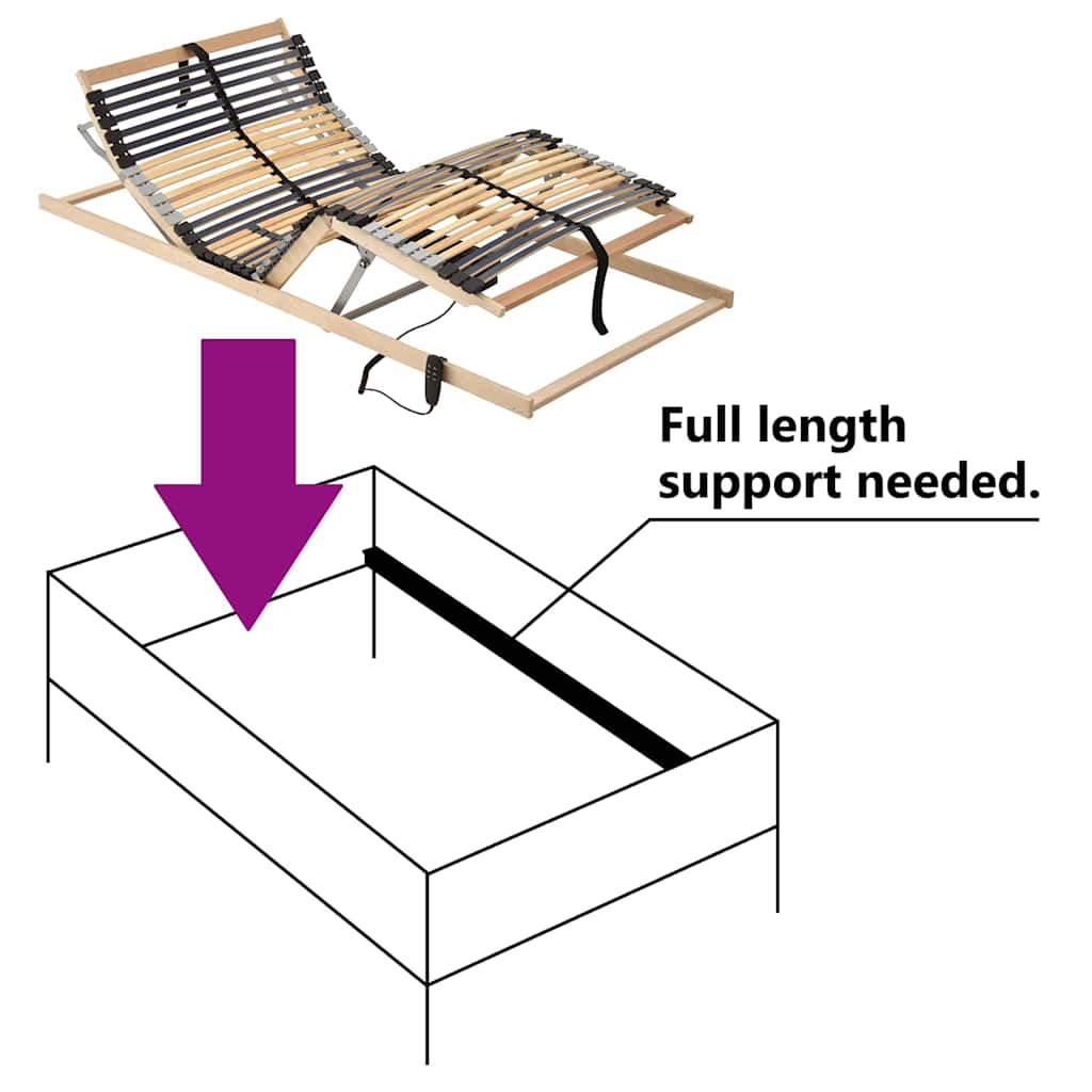 Base a doghe Marrone 90 x 190 cm Legno massello di faggio | homemem39