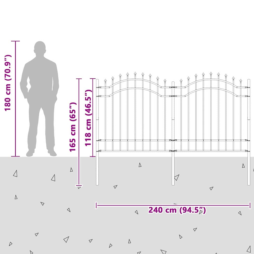 Recinzione per Giardino Grigio 240 x 165 cm