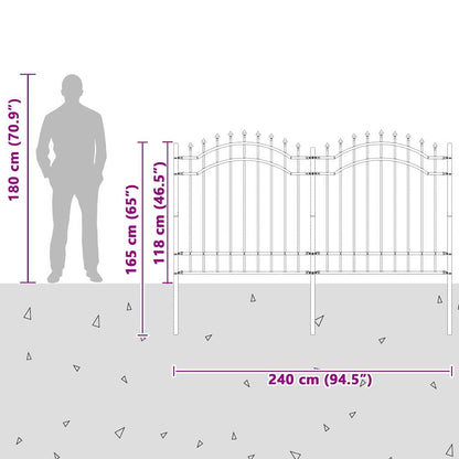 Recinzione per Giardino Grigio 240 x 165 cm