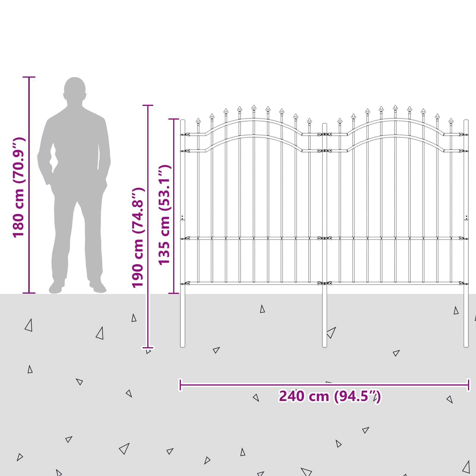 Recinzione per Giardino Woerden Grigio 240 x 190 cm | homemem39