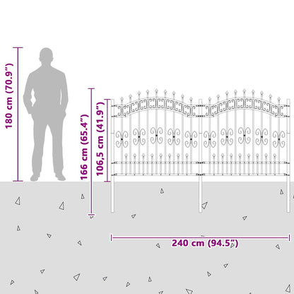 Recinzione per Giardino Bianco 240 x 165 cm