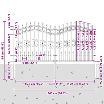 Recinzione per Giardino Bianco 240 x 165 cm