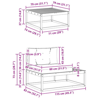 Set di divani da esterno Bianco 277,5 x 198,5 x 73 cm | homemem39