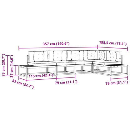 6 pcs Set di divani da esterno Poliestere Bianco e Antracite | homemem39